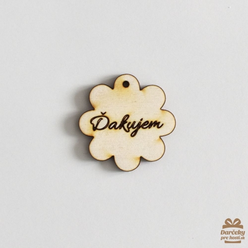 Tabuľka - Ďakujem 3,6 x 3,6 cm