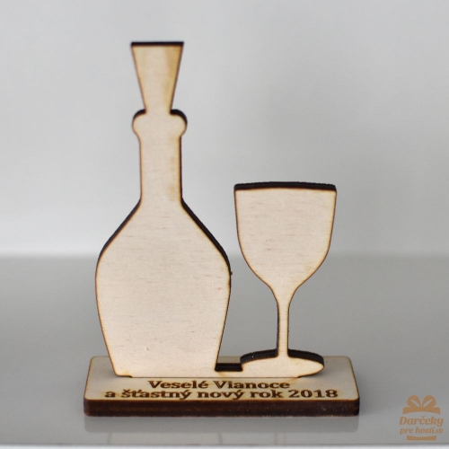 Dekorácia - fľaša s pohárom