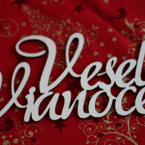 Drevený výsek Veselé Vianoce