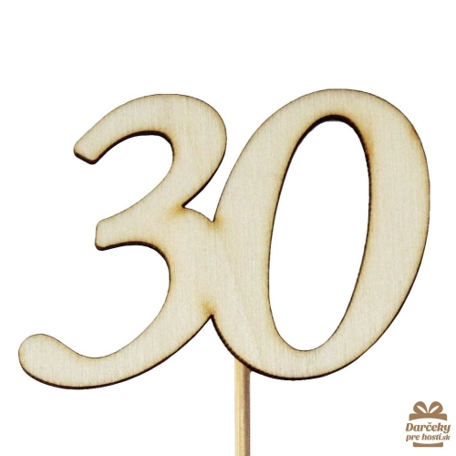 Drevený výsek s číslom 30