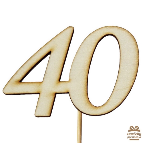 Drevený výsek s číslom 40