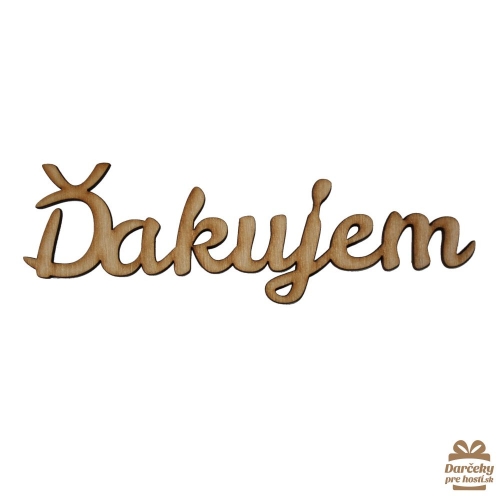 Drevený výsek Ďakujem