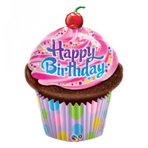 Q BDay Frosted Cupcake