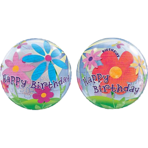 Q Bubbles Funky Flowers BDay