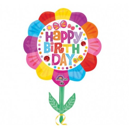 Balón Kvetinka Happy Birthday