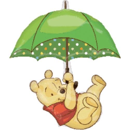 Balónik Pu s dáždnikom