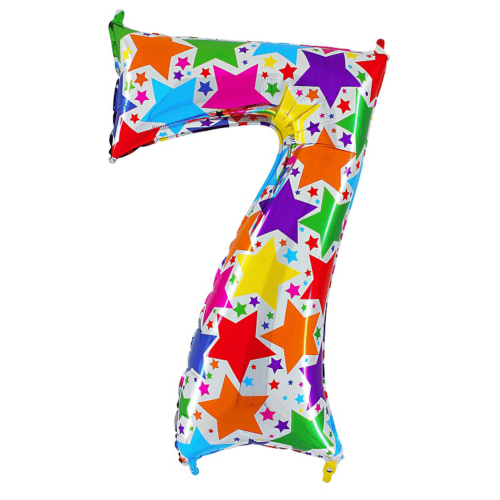 Balón narodeninové číslo 7 hviezdy 100 cm