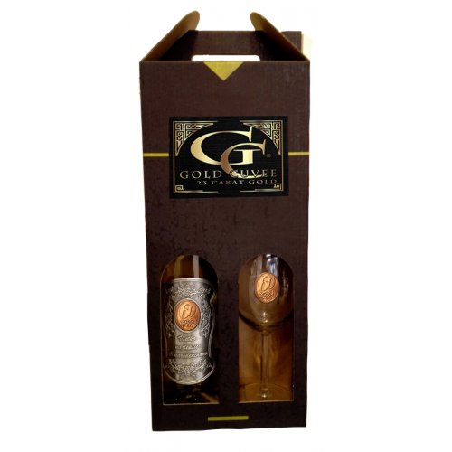 60  rokov Darčekový vínny set šumivé s 23 karátovým zlatom - pohár