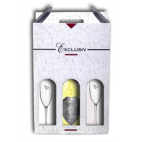 Svadobný darčekový vínny  set 3 v 1   Irsai Oliver so zlatom