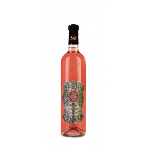 00  Rokov - Darčekové Ružové so zlatom  0,7  Kovová etiketa