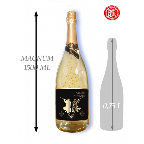 1,5  L Gold Cuvee šumivé víno so zlatom Najlepší poľovník