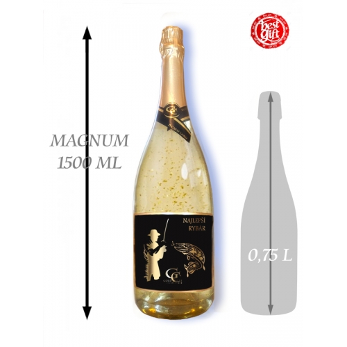 1,5  L Gold Cuvee šumivé víno so zlatom Najlepší rybár