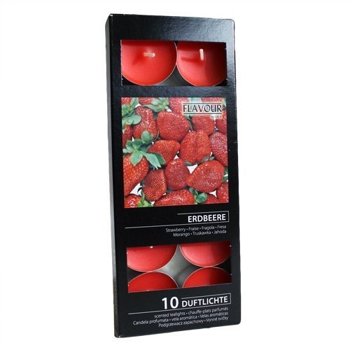 15x Vonné Čajové Sviečky - Jahoda 10ks v balení