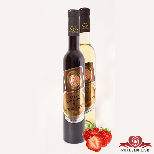 0,5 L Darčekové víno - Kovová Etiketa Jahodové víno