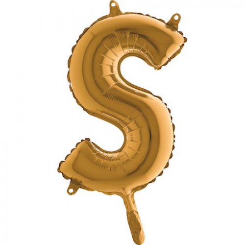 Balón písmeno S zlaté 35 cm