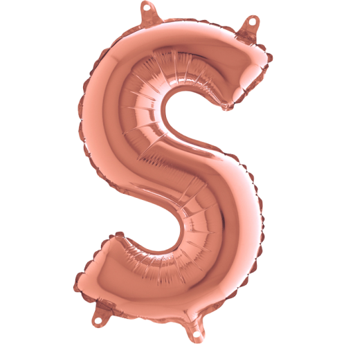 Balón písmeno S rose gold 35 cm