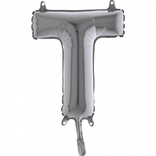 Balón písmeno T strieborné 35 cm