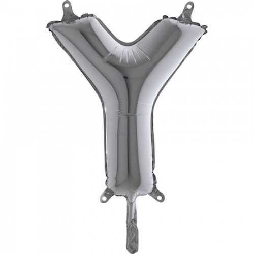 Balón písmeno Y strieborné 35 cm