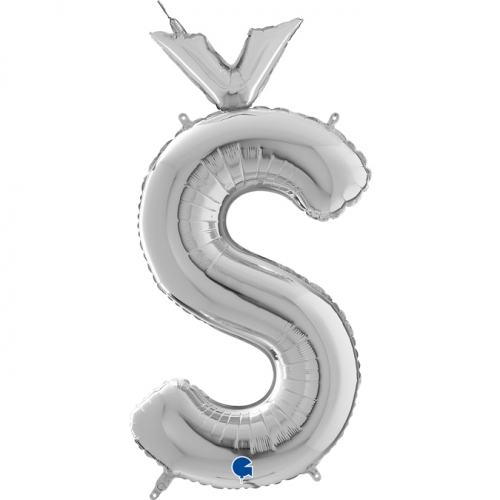 Balón písmeno Š strieborné 66 cm