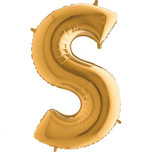 Balón písmeno S zlaté 100 cm