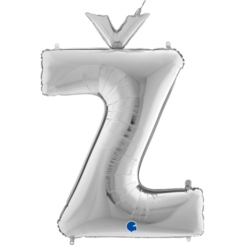 Balón písmeno Ž strieborné 100 cm