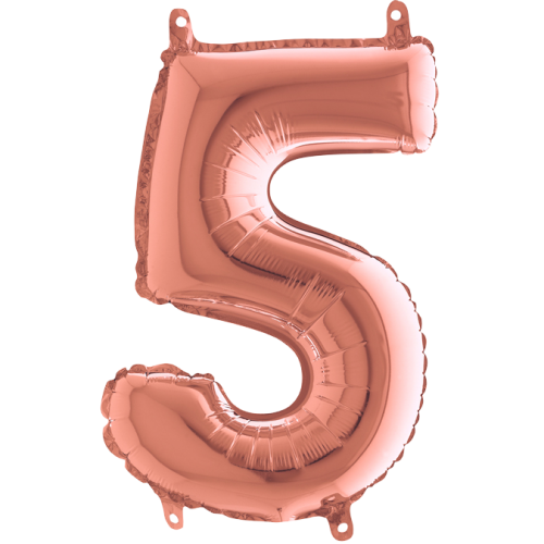 Balón číslo 5 rose gold 35 cm