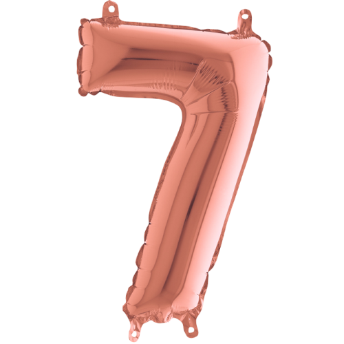 Balón číslo 7 rose gold 35 cm