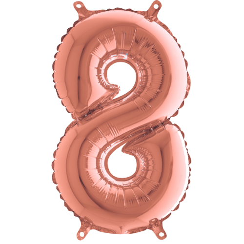 Balón číslo 8 rose gold 35 cm