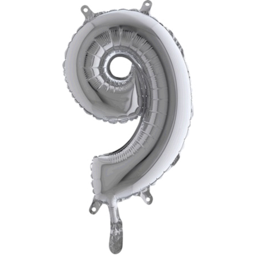 Balón číslo 9 strieborné 35 cm