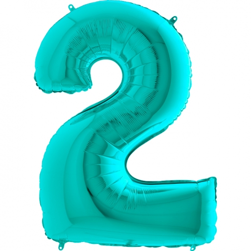 Balón číslo 2 tyrkys 66 cm