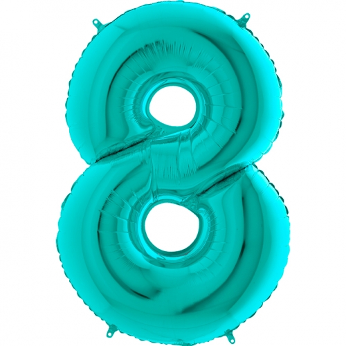 Balón číslo 8 tyrkys 66 cm