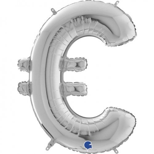 Balón symbol € strieborné