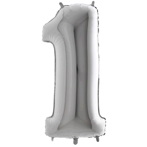 Balón číslo 1 strieborné 100 cm