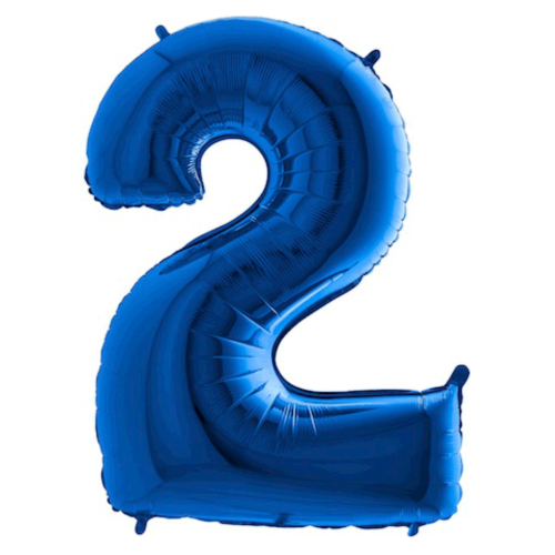 Balón číslo 2 modré 100 cm