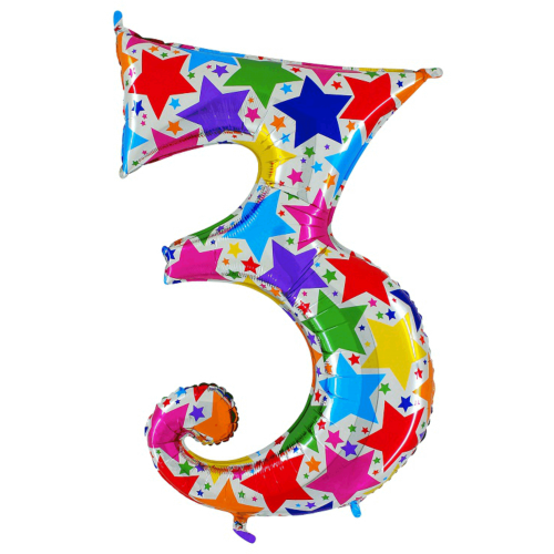 Balón číslo 3 hviezdy 100 cm