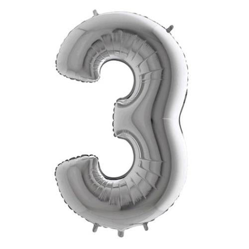 Balón číslo 3 strieborné 100 cm