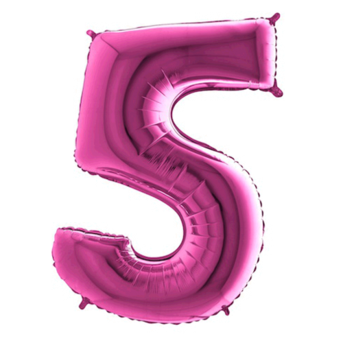 Balón číslo 5 ružové 100 cm