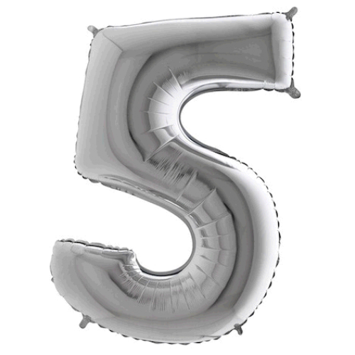 Balón číslo 5 strieborné 100 cm