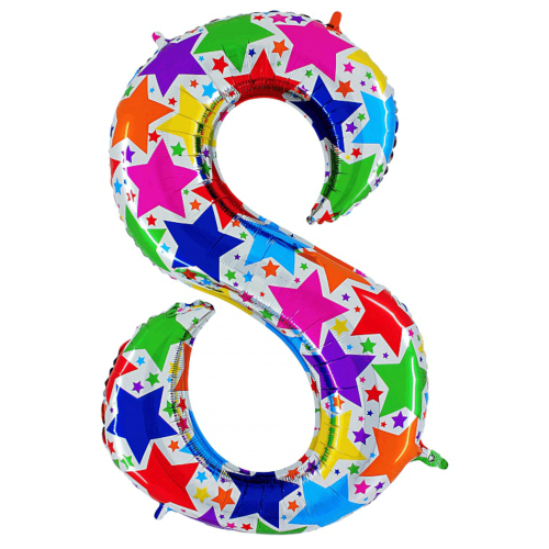 Balón číslo 8 hviezdy 100 cm