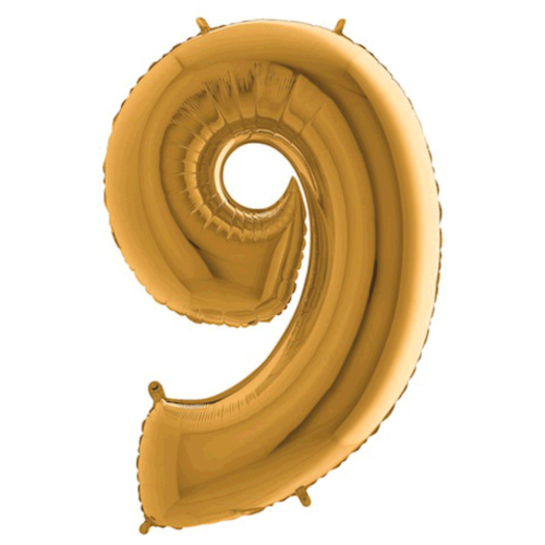 Balón číslo 9 zlaté 100 cm