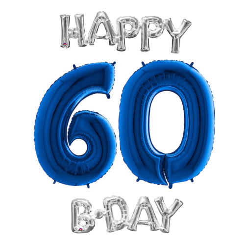 Narodeninový set balónov 60 modrá / strieborná