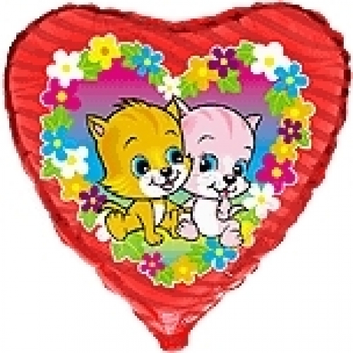 Balón Mačky v kvetoch