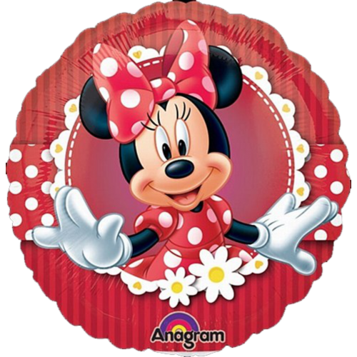 Balón Minnie červená s margarétkami