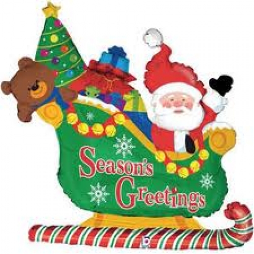 Balón Santa na saniach