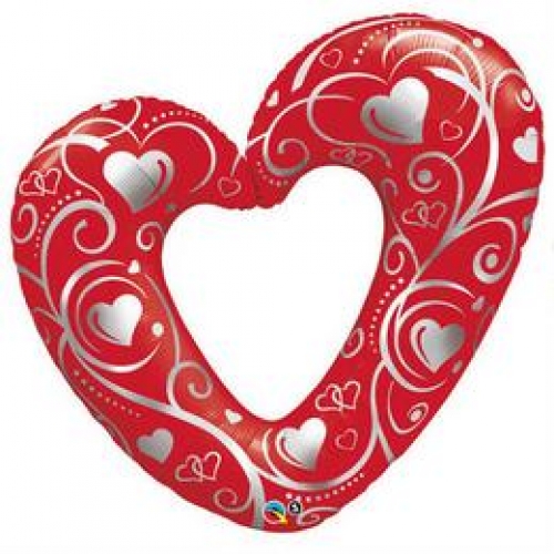 Q Hearts & Filigree Red