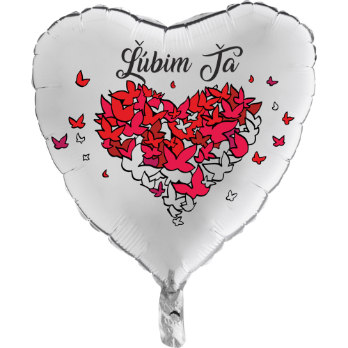 Balón Ľúbim Ťa strieborný