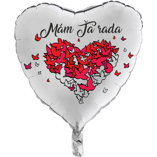 Balón Mám Ťa Rada strieborný