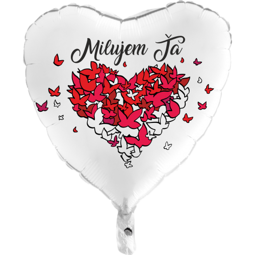 Balón Milujem Ťa biely