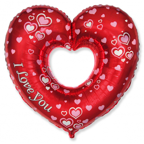 Balón Srdce I LOVE s otvorom