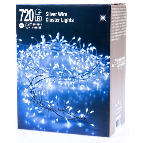 Drôt strieborný 720 Micro LED studená biela